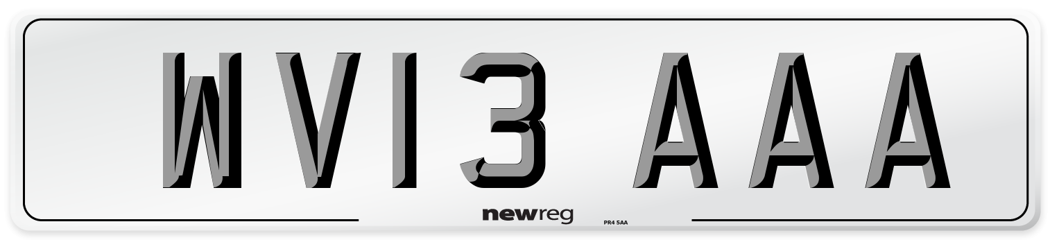 WV13 AAA Number Plate from New Reg